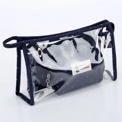 2022 PVC Korean Makeup Case Three-Piece Transparent Travel Cosmetic Bag