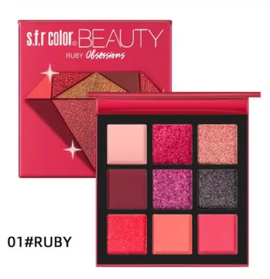 9 Color Eye Shadow High Pigment Makeup Pearl Glitter Pink Eyeshadow Palette Make up Eye Shadow Palette Plate with Mirror