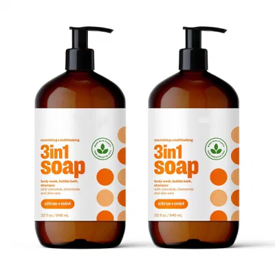 Beauty Cosmetics Skin Care 3-in-1 Soap Boby Shampoo and Mint Body Wash