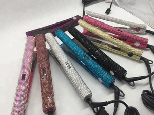 Best electric ceramic nano titanium custom flat iron hair straightener personalized bling hair straightener flat iron