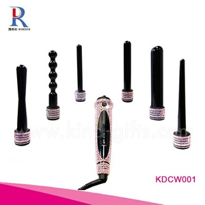 Bling Bling Crystal Decoration Ceramic Hair Curling Wand, Professional Wand Hair Culer