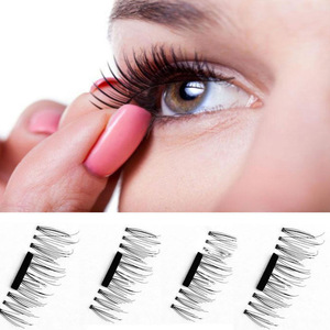 Creative NEW trend 3D magic reusable magnetic eyelashes hand made silk/fiber/mink double/single/three magnet false eyelashes