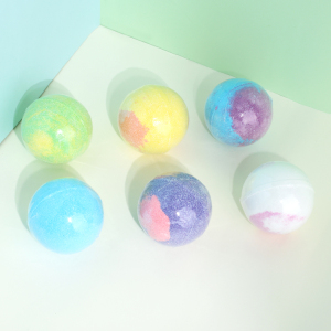 Custom Colorful Natural Salt Bath Ball Essential Oil Ease Relax Stress Body Shower Rainbow Bath Bombs