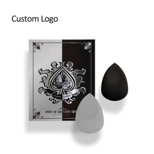 Custom logo black makeup sponge set latex free cosmetic puff blender beauty sponge make up