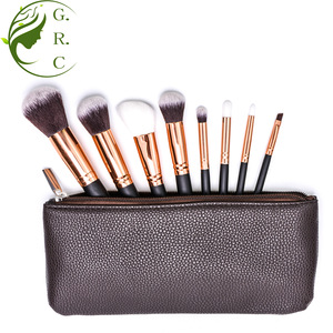 facial brush cosmetic brushes 8 pcs mini naked makeup brushes set red