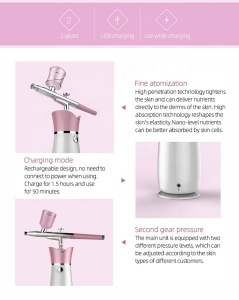 Facial water Sprayer Oxygen Jet Rejuvenation Skin Beauty instrument Handheld Airbrush Gun Oxygen Therapy Machine Water Spray