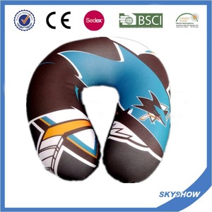 fashion travel neck pillow filled with polystyrene beads