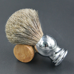 For Safety Razor Barber Neck Brush Handmade Deluxe 100% Pure Badger Silvertip Shaving Brush with metal stainless steel Handle