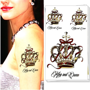 Gold foil tattoo stickers waterproof l men and women bracelet tattoo paste gold metal customized skin stickers