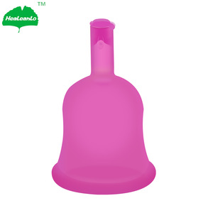 Healeanlo Hygiene Silicone Lady Drain Valve Folding Menstrual Cups with lid collapsible period cup