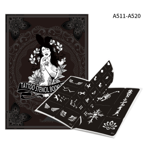 henna tattoo and glitter tattoo stencil booklet A5 size and 10 pages