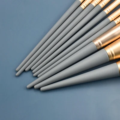High-Quality 10-Piece Blue Bridge Makeup Brush Set: Portable Foundation Powder Blusher Brushes