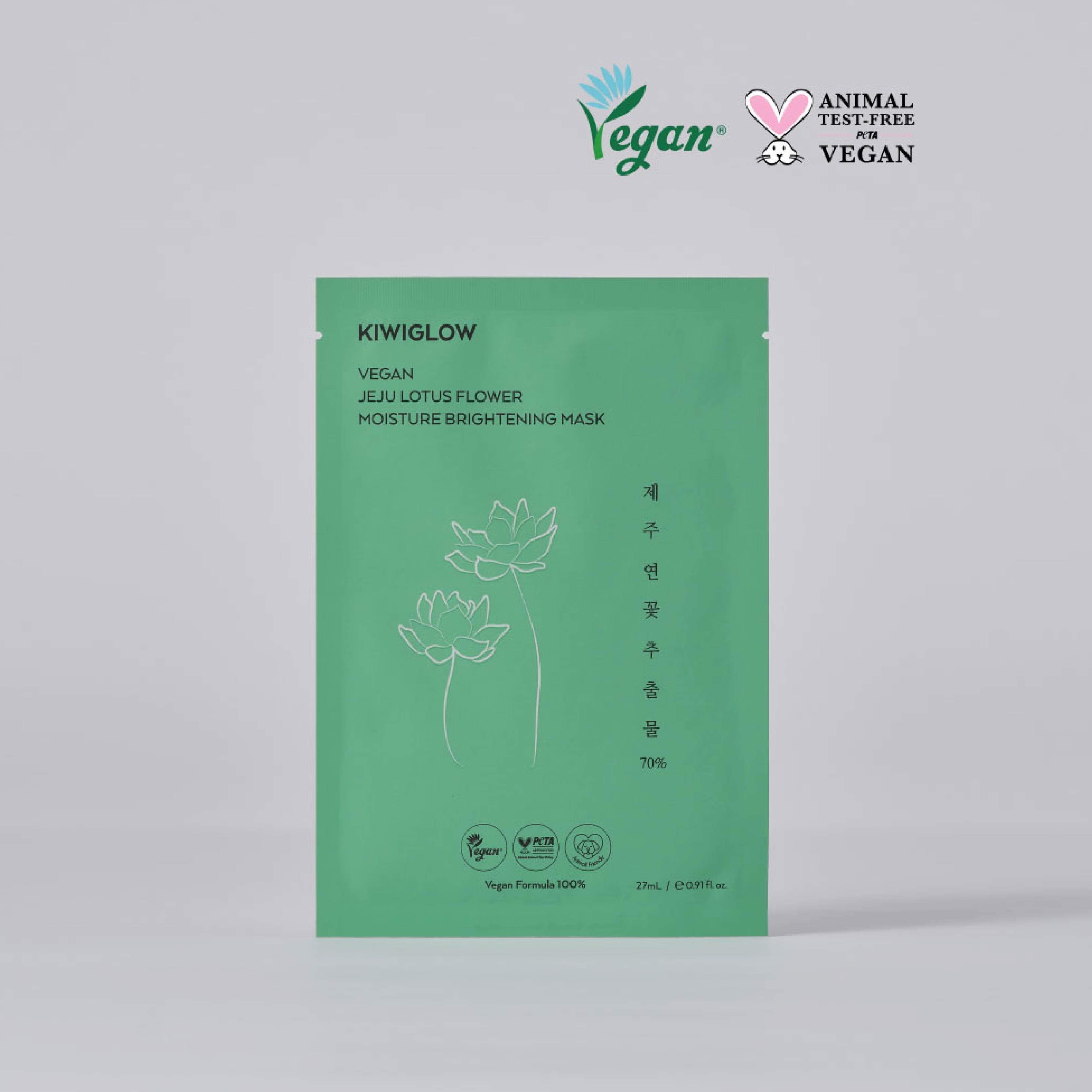 [KIWIGLOW] Vegan Jeju Lotus Flower Moisture Brightening Mask