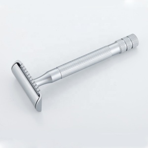 Mens Straight Blades Safety Razor Brass Stainless Steel Double Edge Shaving Razor