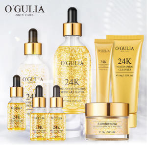 OEM Good Price Private Label Beauty SKin Care Products organic Anti-Aging Whitening 8Pcs Face 24K Skin Care Set