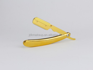 Private Logo Folding Handle Razor Japanese Style Mens Beard Cutting Shaving Razor Holder Straight Gold Barber Razor