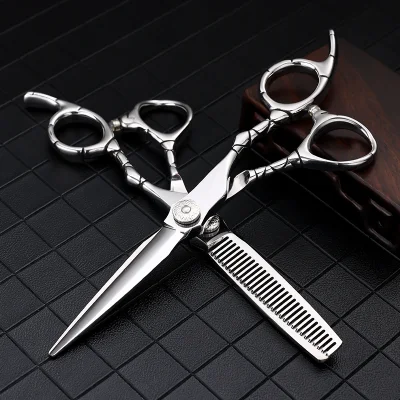 Profecional Barber Hair Cutting Scissors 6 Inch Stainless Steel Salon Thinning Shears Hairdressing Hair Scissors