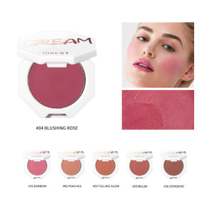 Qibest 6 Colors  blush  Powder Waterproof Single cream Blush Makeup Matte Face Blush