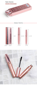 QIBEST Cosmetic FDA Approved Black Thick 3D Fiber Eye Lash Growth Mascara For Eyelash Extensions