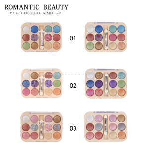 Romantic Beauty Makeup Eyeshadow Palette Cosmetics Makeup Products Glitter Waterproof And Long Lasting Eyeshadow Custom brand