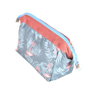 sedex bsci fashion flamingo printed cotton cosmetic bag makeup