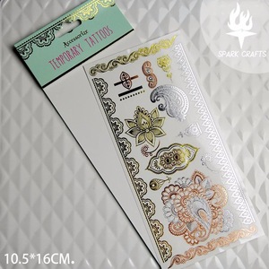 Silver or gold or custom temporary flash tattoo stickers