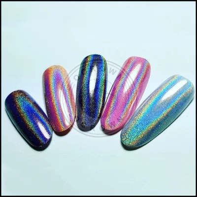 Sugar Holographic Laser Mirror Rainbow Holo Chrome Pigment for Nail