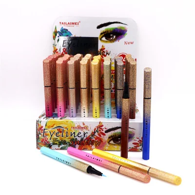 Tailaimei Custom Logo 2 in 1 Eyeliner Eye Shadows 8 Colors Liquid Eyeliner Eye Shadow Long Lasting Waterproof Makeup Eye Shadow