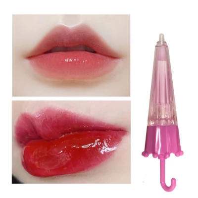 Umbrella Shape Lip Gloss Waterproof No Label Lipstick Liquid OEM Private Logo Custom Makeup Matte Lipgloss Vendor