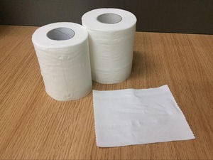 WHITE toilet tissue paper