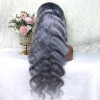 Silver Gray Human Hair Wigs Silver Blonde Colored Lace Front Wig Body Wave 180 Density