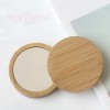 Round bamboo mini mirror
