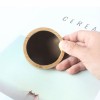 Round bamboo mini mirror