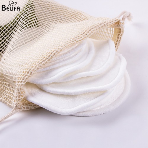 Wholesale custom eco friendly eye face cleansing round organic washable super soft reusable bamboo cotton makeup remover pads