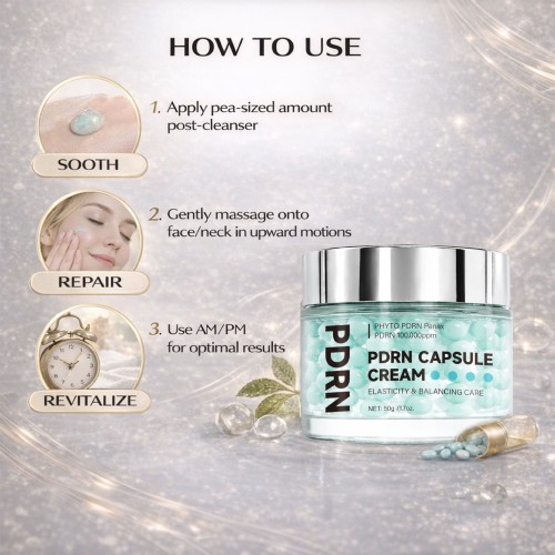 Private Label PDRN Hyaluronic Acid Face Cream, Firming Barrier Repair Deep Moisturizing Anti‑Aging Day Cream for All Skin Types