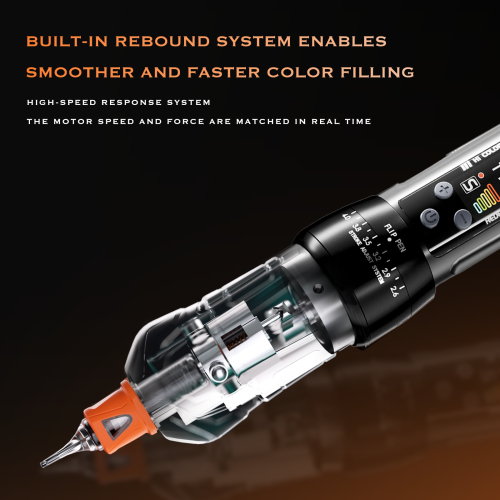 Bronc X2 Wireless Permanent Tattoo Machine for Motor 2.6-4.0mm Adjustable Stroke 2000mAh Battery Stainless Steel