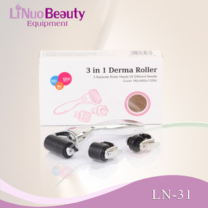 3 in 1 needle titanium derma roller/stainless steel microneedle roller/derma rolling system