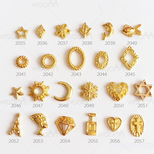 3D Gold Charm Nail Decorations Glitter Alloy Jewelry Rhinestones DIY Nail Art