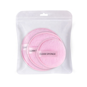 3pcs/bag Hot Selling Makeup Remover Sponge Makeup Remover Tools Microfiber Makeup Remover Pads With Custom Logo