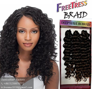 3X Savana deep wave twist spring twist hair synthetic hair peice with 27pcs jerry curly freetress crochet hair
