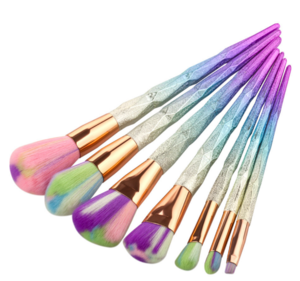 7pcs Diamond Shape Rainbow Handle Makeup Brushes Set Foundation Powder Blush Eye Shadow Lip Brushes Face Beauty Makeup Tools Kit