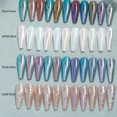 8 Colors Holographic Color Mirror Chrome Pigment Nail Art Powder