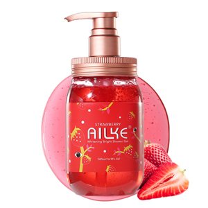 AILKE Private Label Strawberry Whitening Cleaning Shower Gel Shampoo