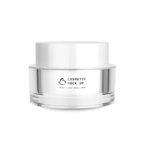 Cosmetic packaging skincare cream pot jar gloss white 30 g 50 g double wall empty acrylic cream jar