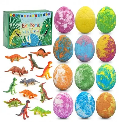 Dinosaur Toys Gift Custom Dino Egg Bath Bombs for Kids Dino Fizz Bath Bombs with Organic &amp; Natural Ingredient- Fizz Bath Bomb Gift Set