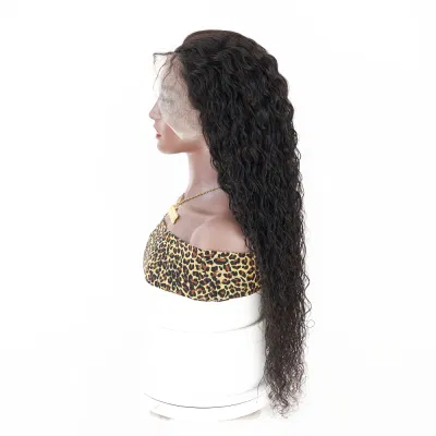 Factory Wholesale Raw Virgin Brazilian Water Wave 150% Density Human Hair 13X4 HD Transparent Lace Front Wigs for Black Women