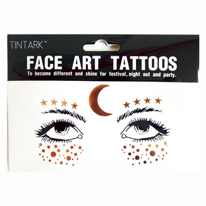 Fashion gold flash body tatoo art temporary face tattoo