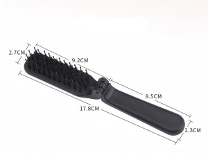 Folding black hair brush scalp massage brush, hair shampoo brushes