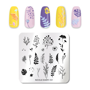 GUTENG  2021 Private label Brand Nail Art Stamping kit Metal Plates Individual With Stamper