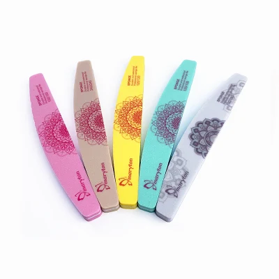 High Quality Washable High Elastic Colorful Half Moon Nail Buffer Files 100/180